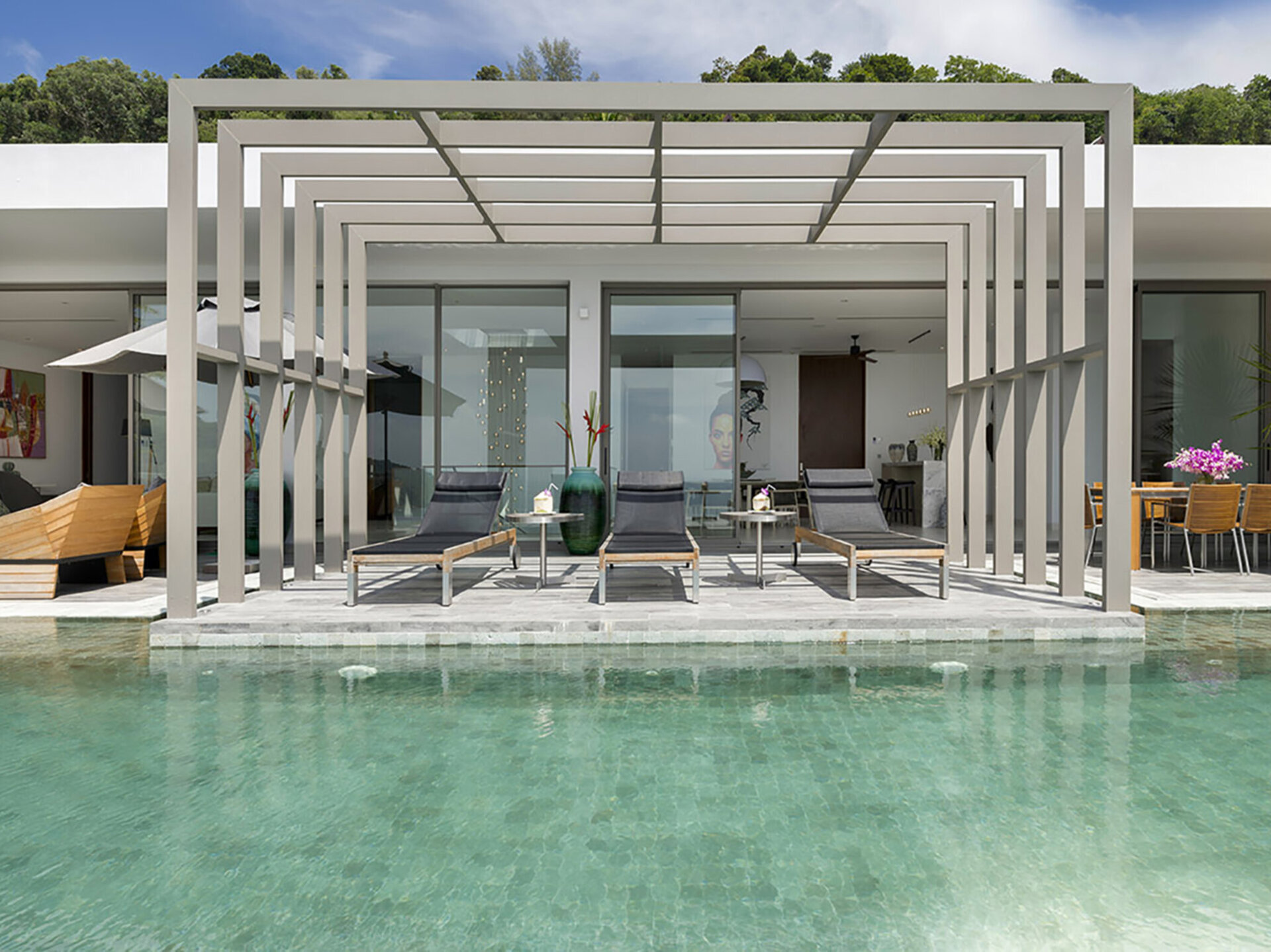 Malaiwana Penthouse - Pool view to villa