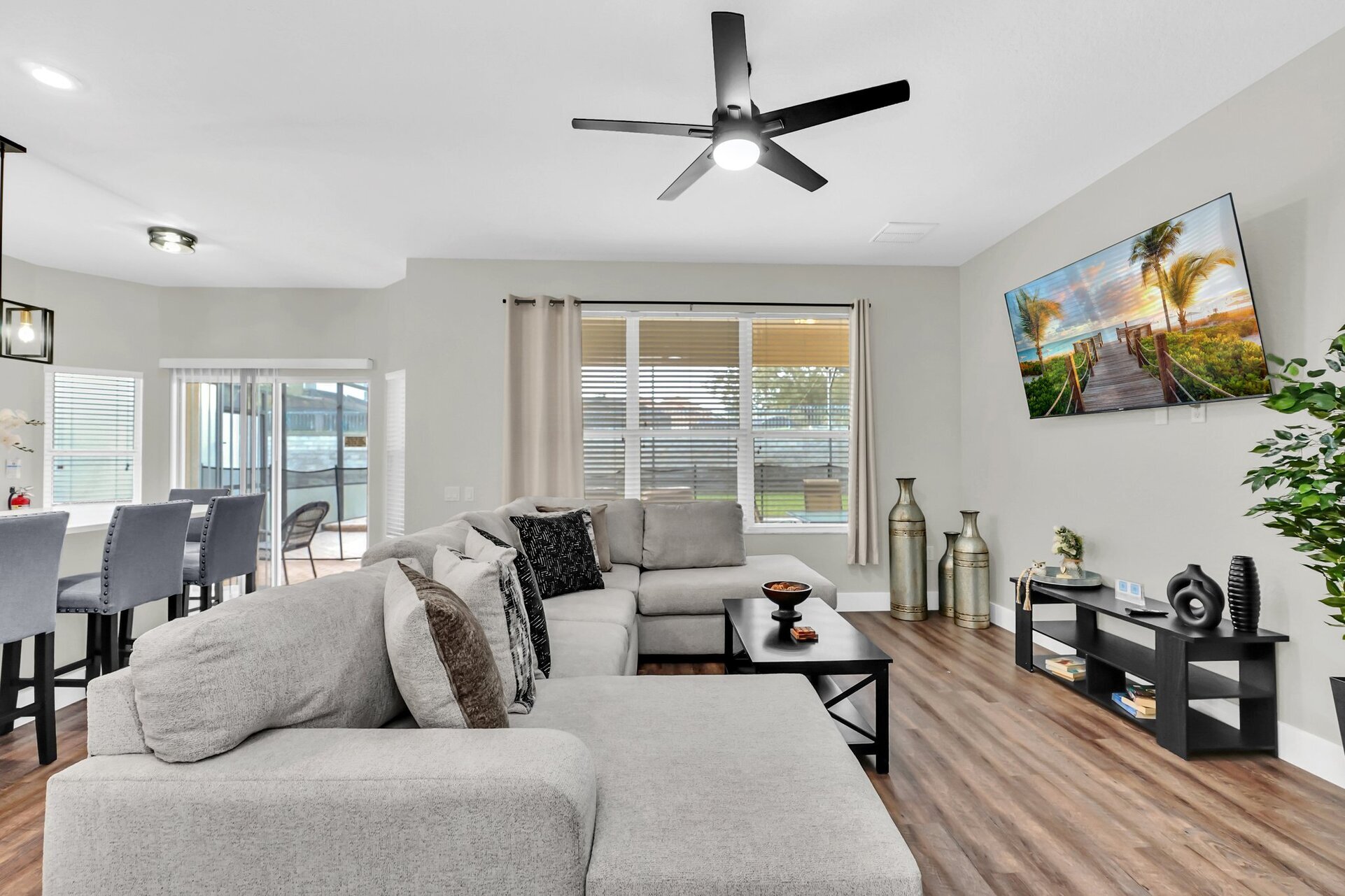 Comfortable sectional seating