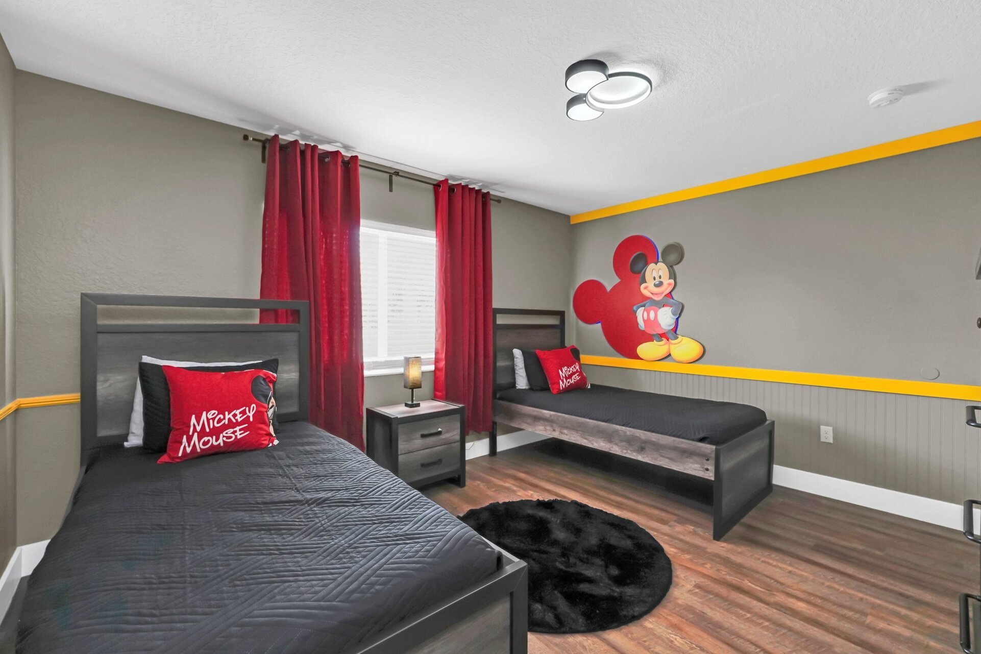 Matching twin beds for the kids to sleep with a SMART T.V.
