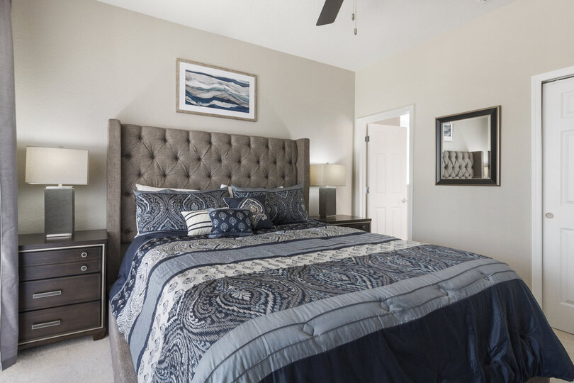 A master suite with king bed and en-suite bathroom