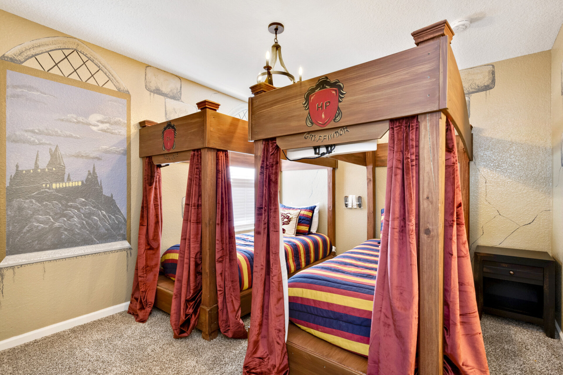 Kids will love this magical bedroom customized just for them with two twin beds