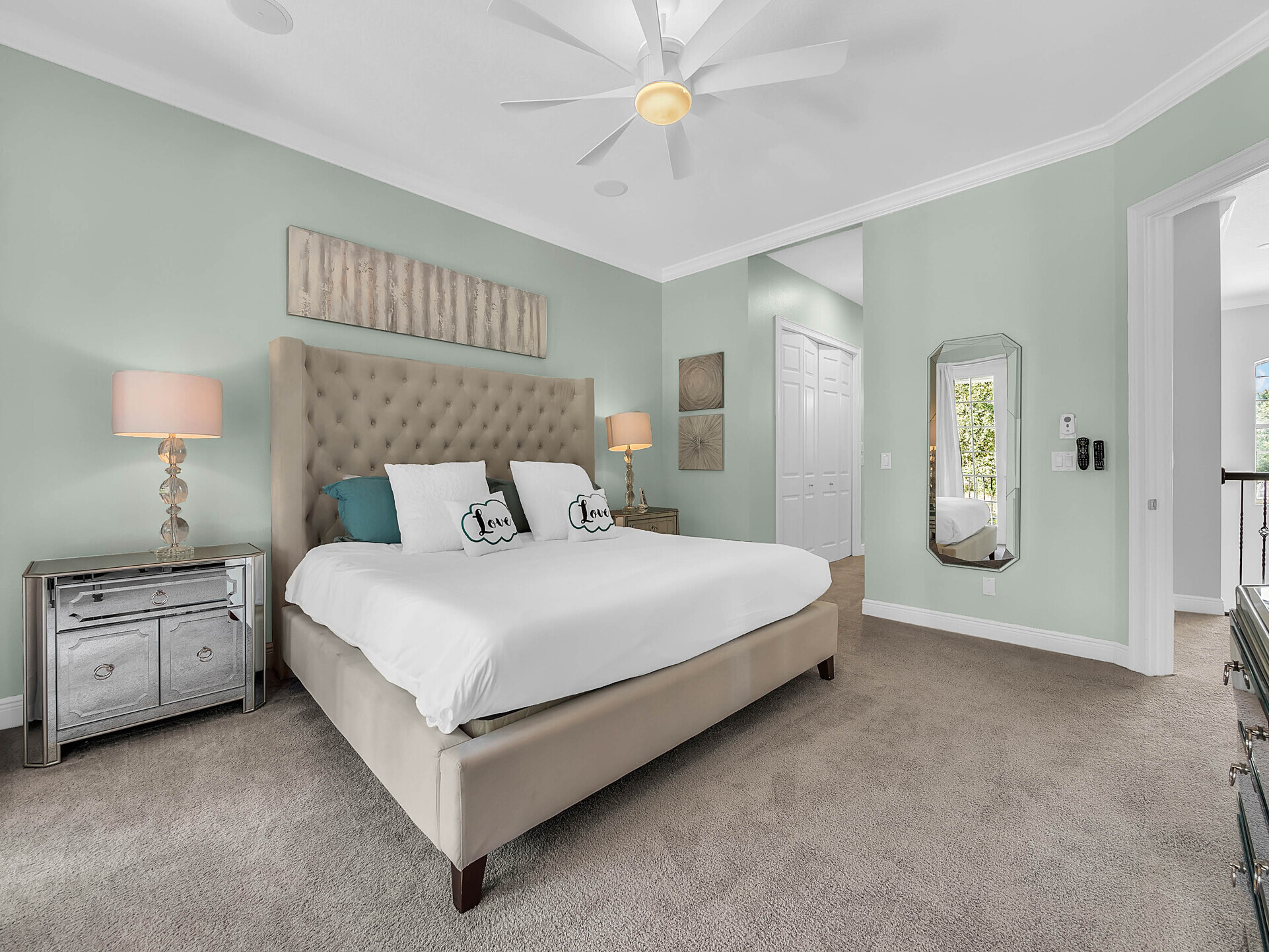 The second floor Master Suite features a comfortable King bed and luxurious details