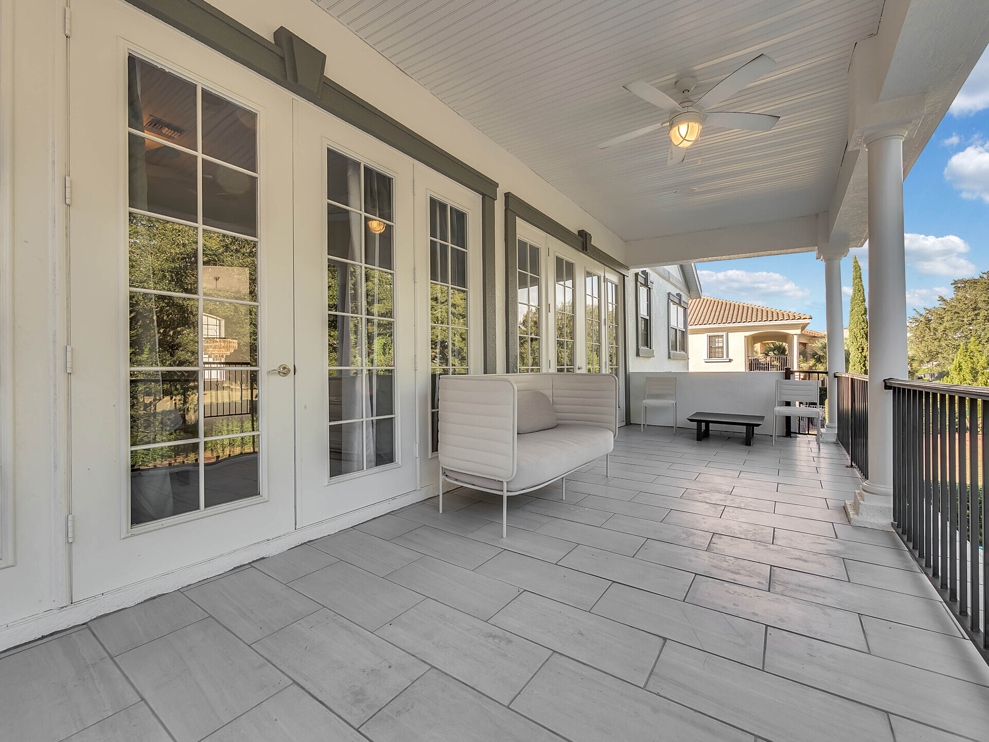 Lounge outside on the second floor balcony