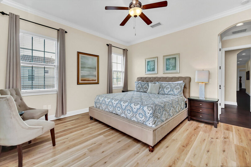 Rest your head in this comfy king bedroom