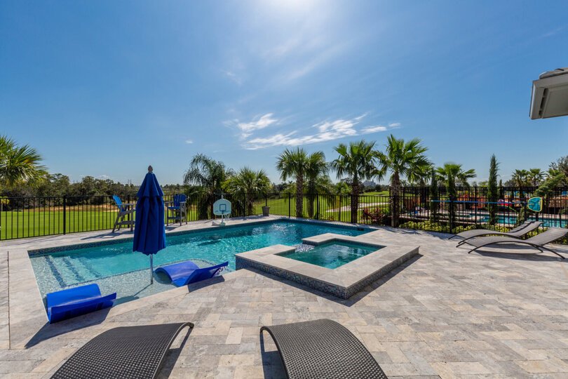 The pool area will be your outdoor oasis