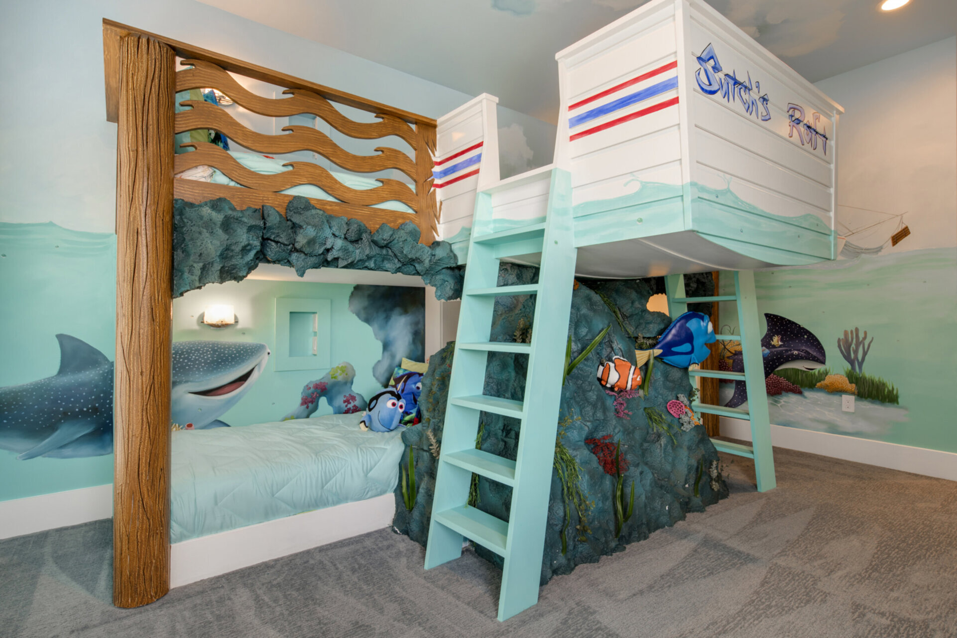 The kids will even have a play area in the raft