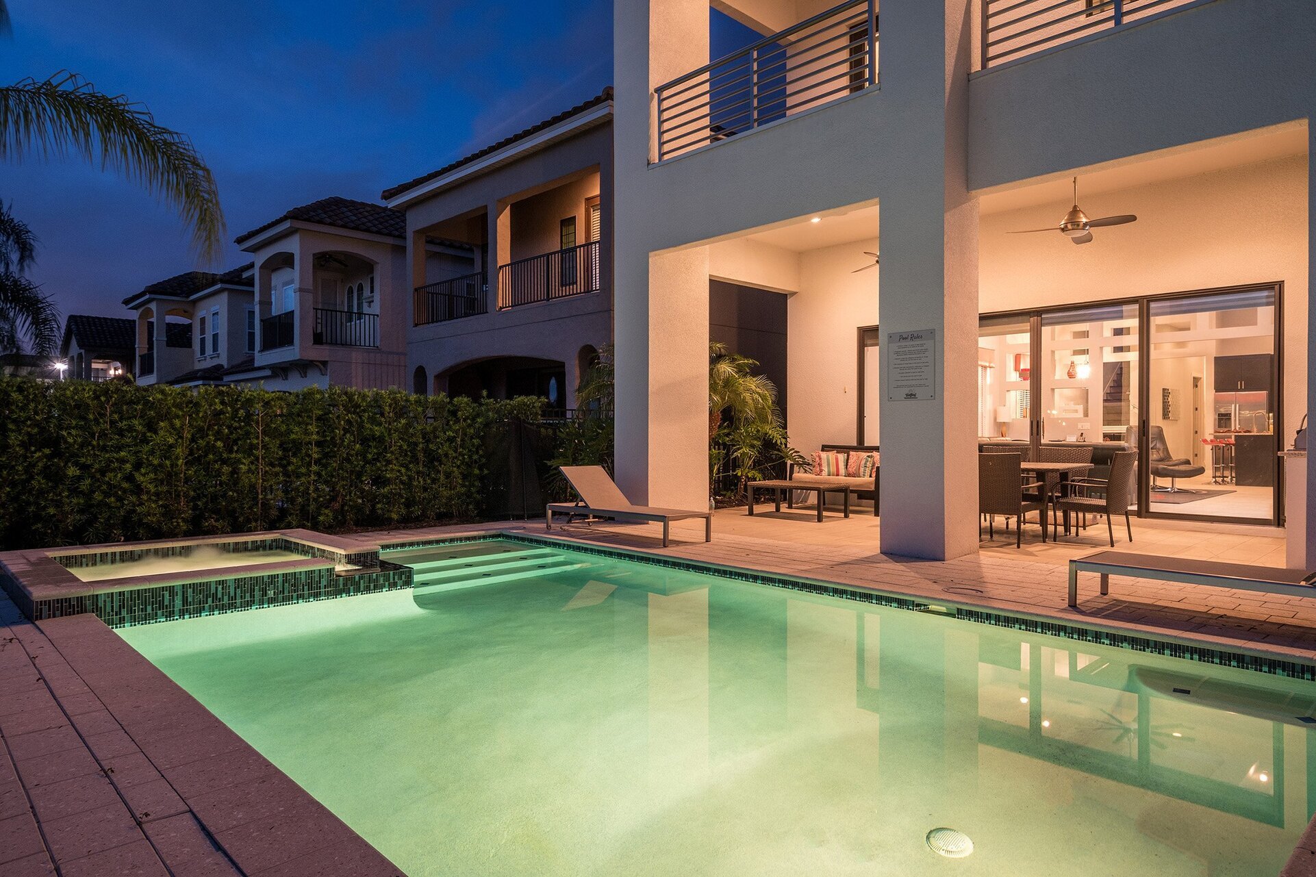 Relax by the pool at any time