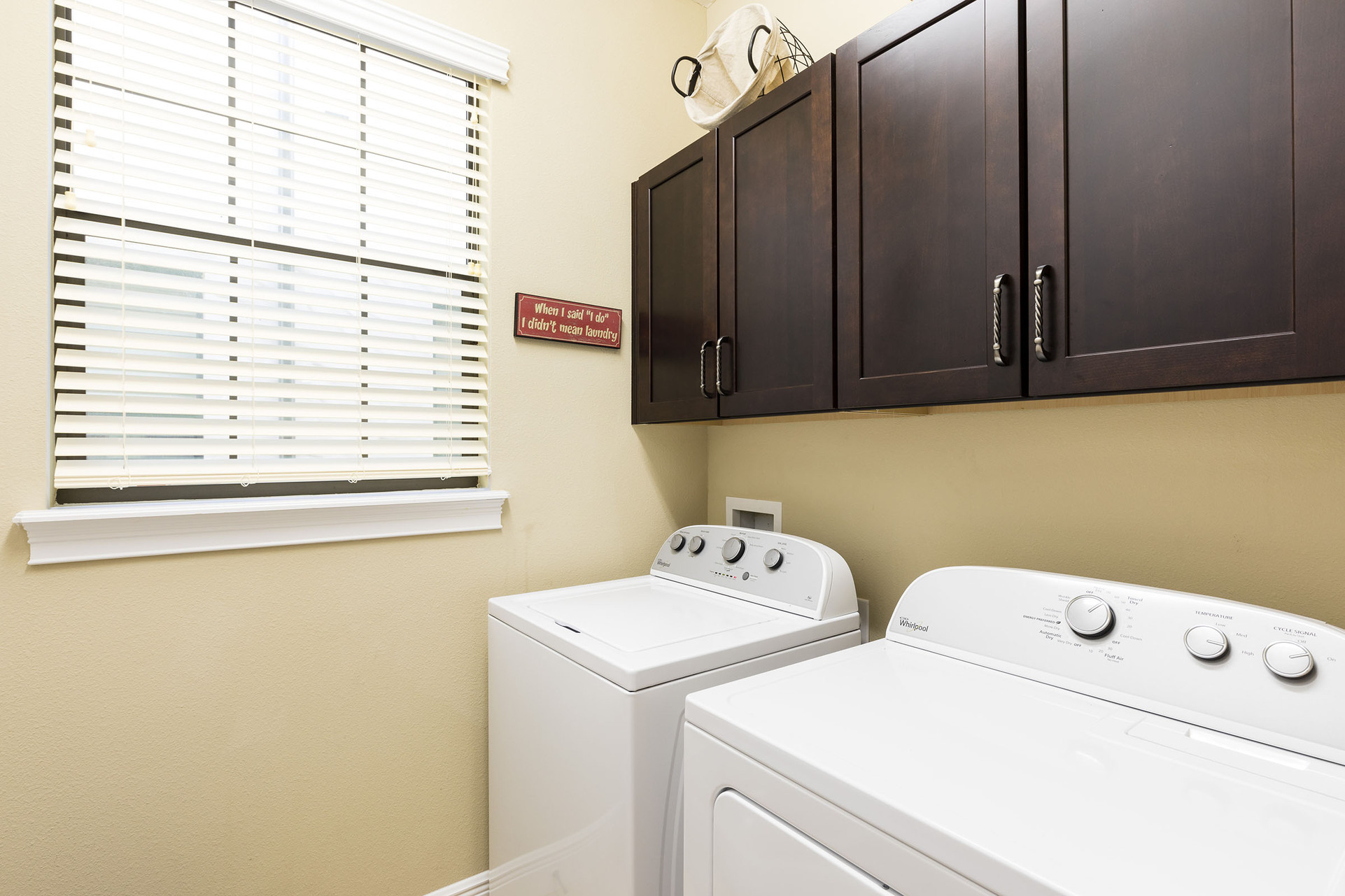 The home has its own washer and dryer