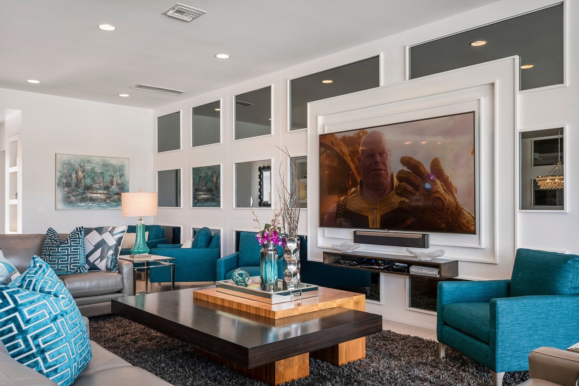 Watch a favorite move together on the large SMART TV