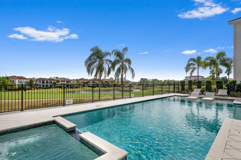 Swim in your private pool with a gorgeous view