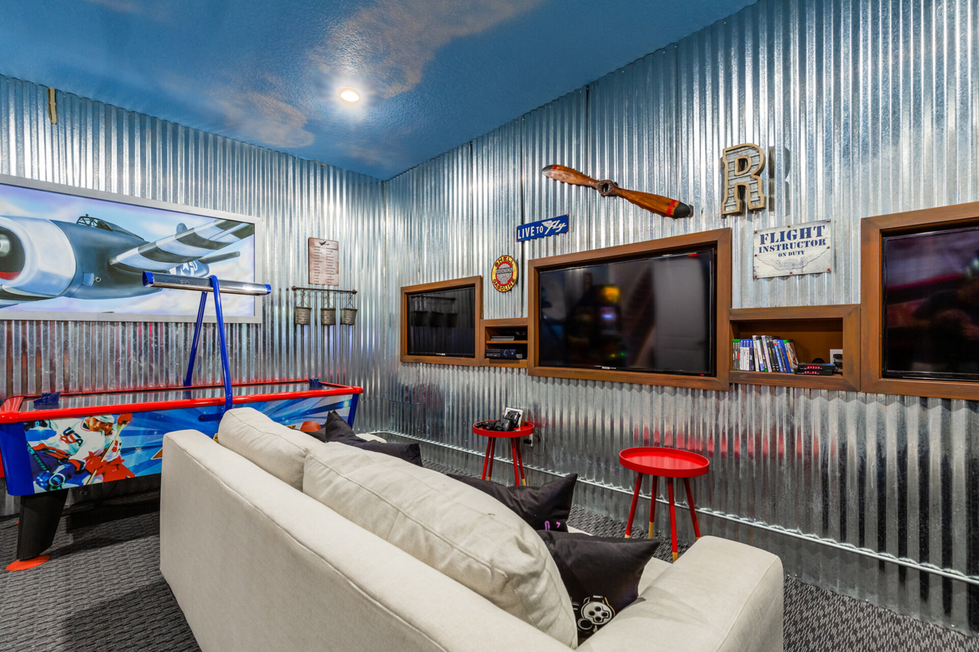 Welcome to the Hangar the most thrilling room in the home, a private arcade.