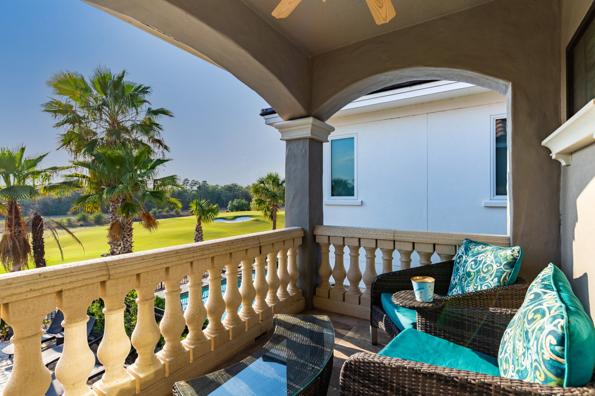 Enjoy a cup of coffee on the balcony and watch the sunrise