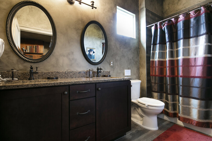 The little ones will have their own bathroom with dual vanity and shower/tub combination