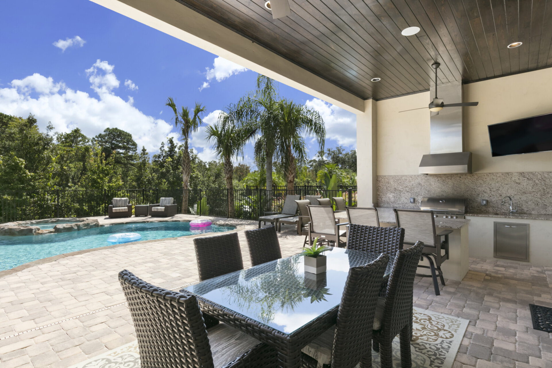 Your own private pool with spillover spa and lazy river
