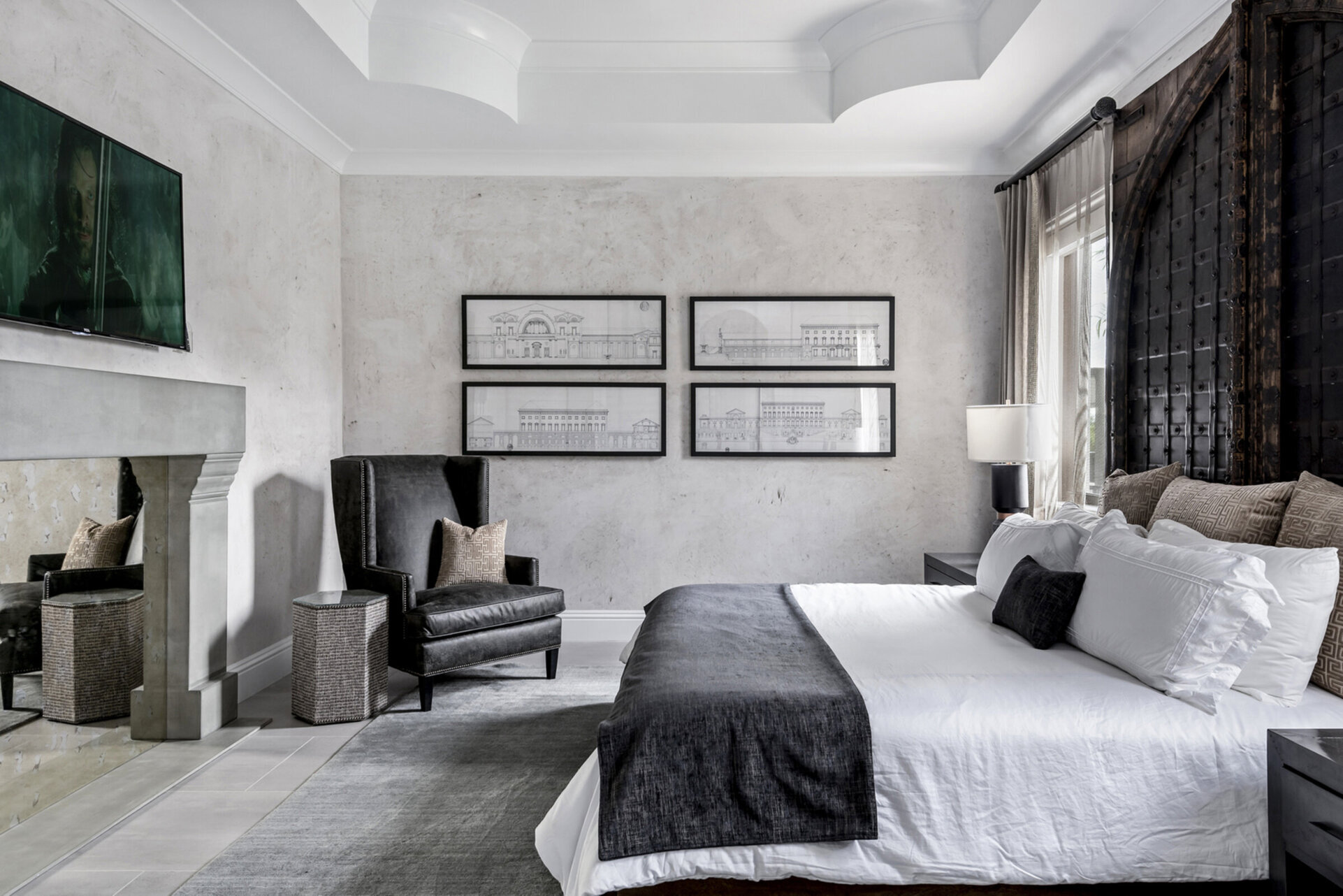 The Chateau Suite is located on the first floor and has a beautiful King bed