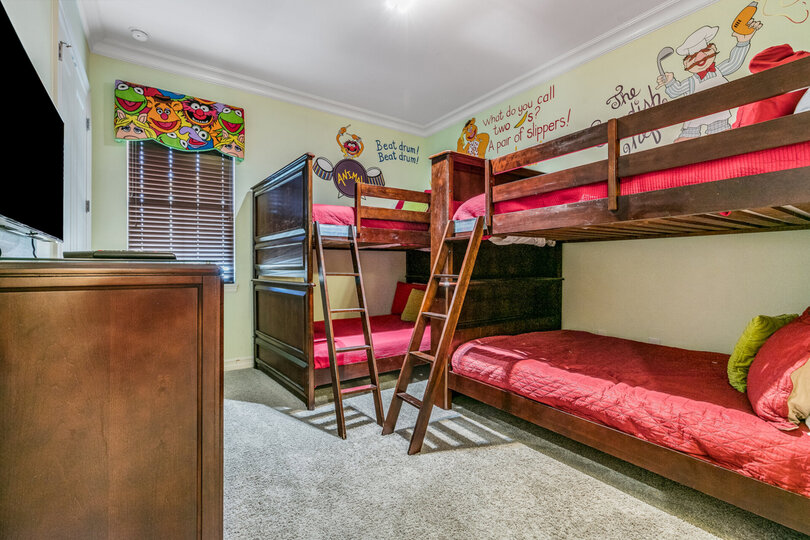 Another custom bedroom that the little ones will enjoy with twin over twin bunk beds