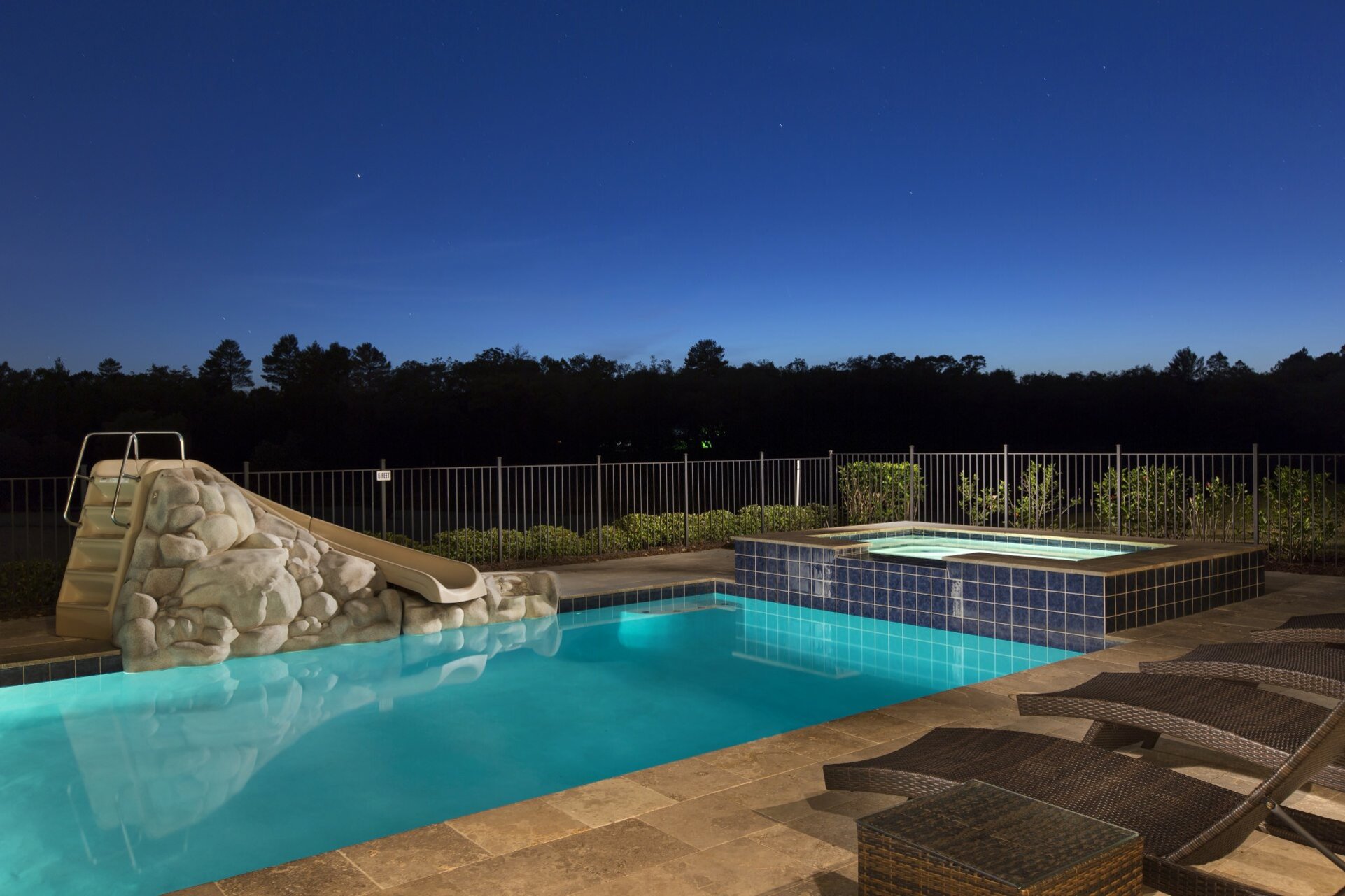 Take a swim or slide down the water slide at any time