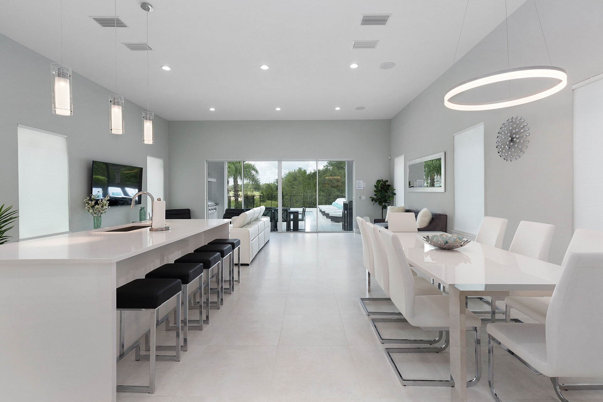 The living area has a contemporary design
