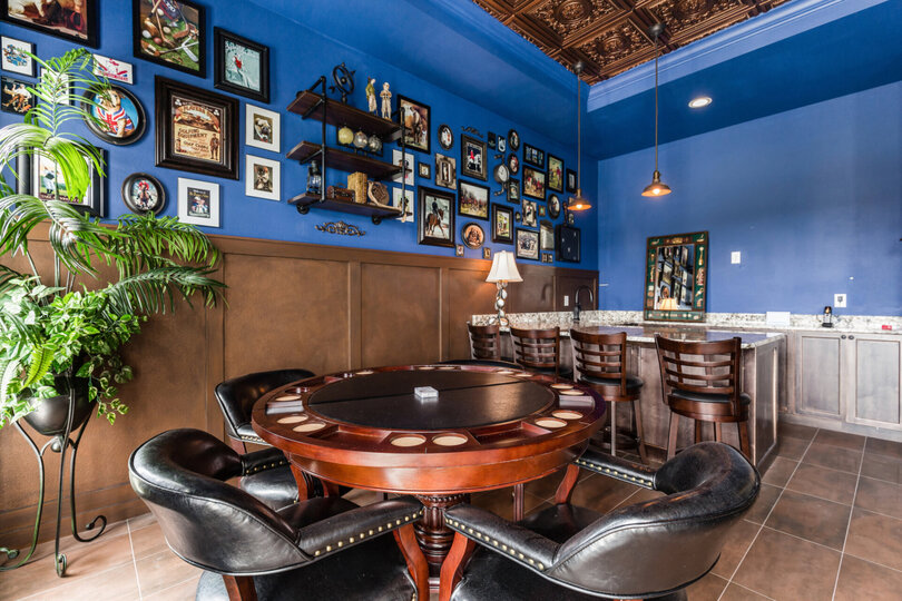 Show off your bartending skills  or have a friendly round of poker at the games table