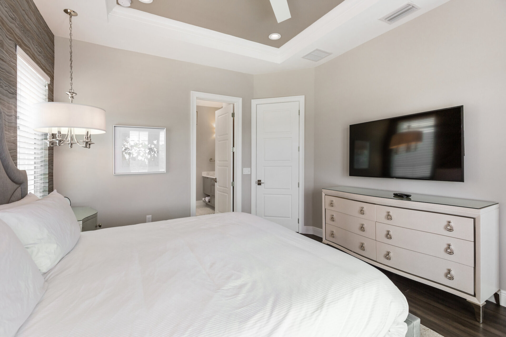 Lounge in bed and watch your favorite movie