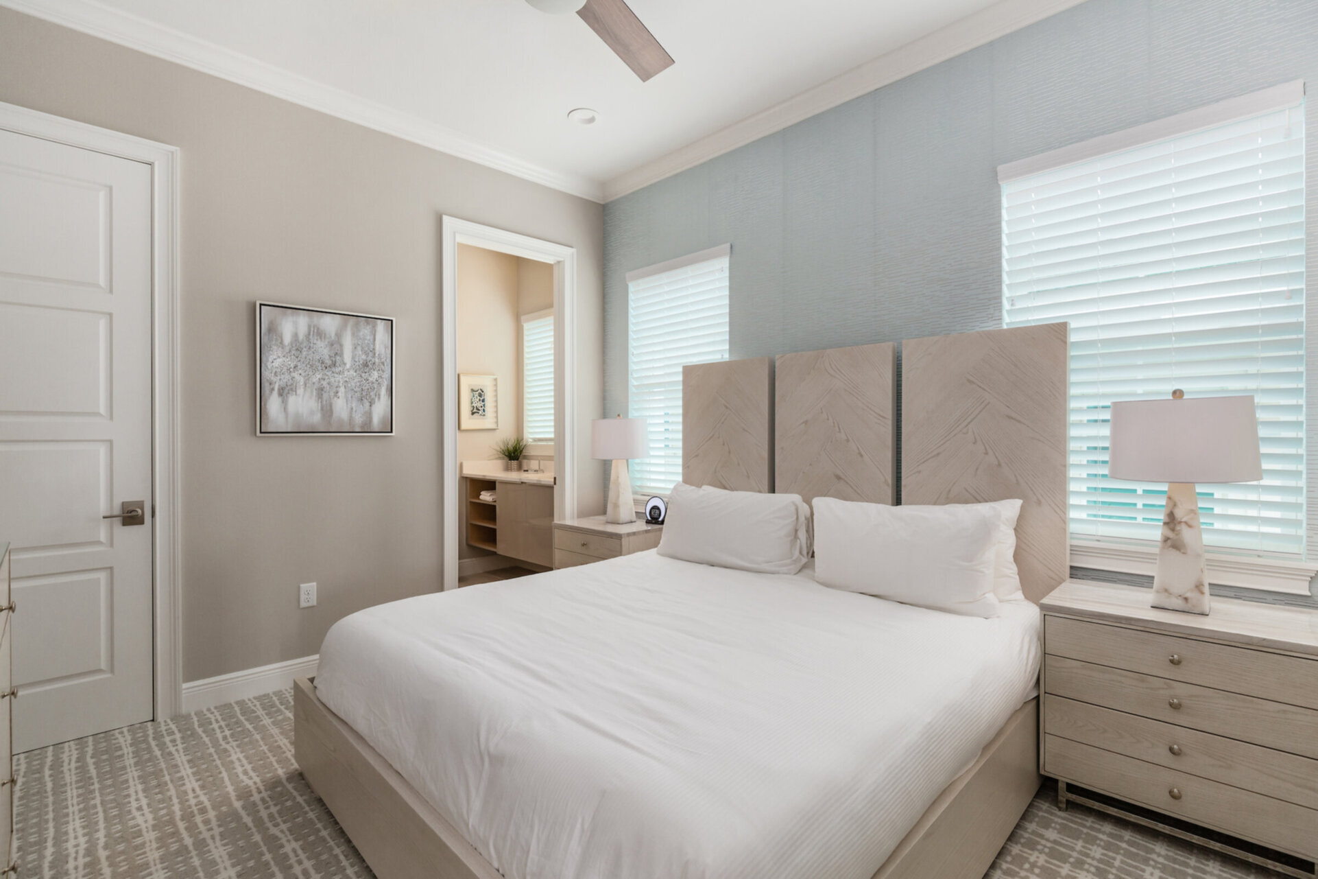 Upstairs bedroom with king-size bed
