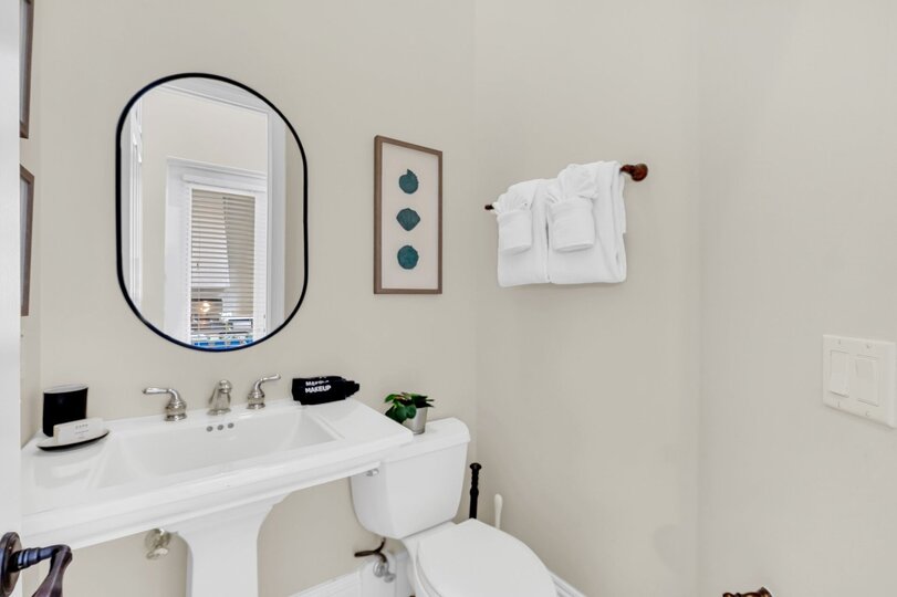 Half bathroom on the first floor