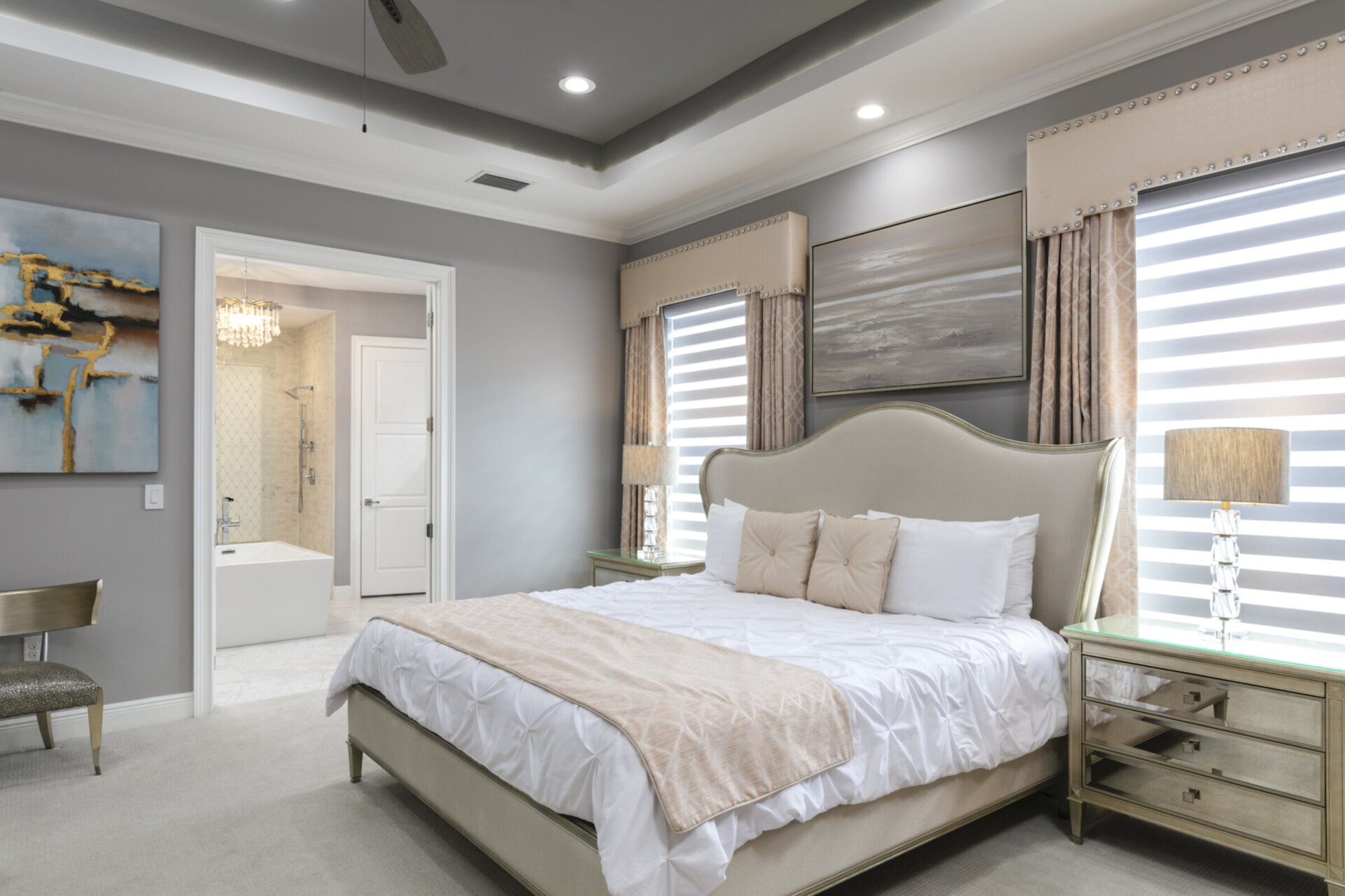 This suite has a king bed, sitting area, and balcony access