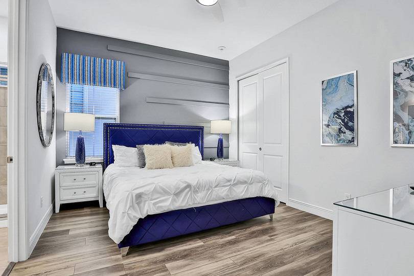 Lounge out in this king bed and watch a movie on the Smart TV