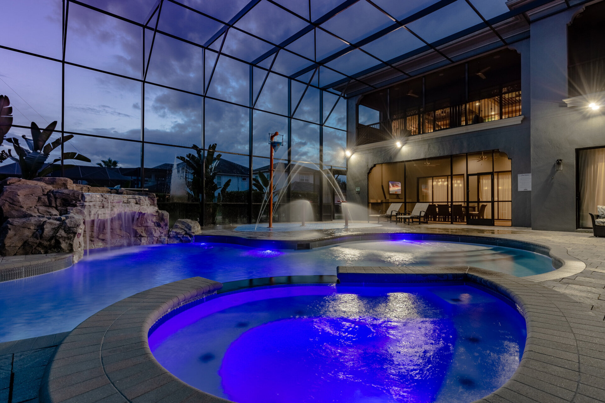 The spillover spa is a great way to relax after a day of theme parks