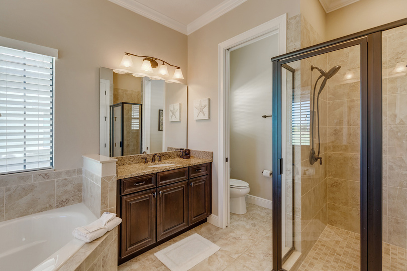 Guests can also enjoy the stand-alone shower