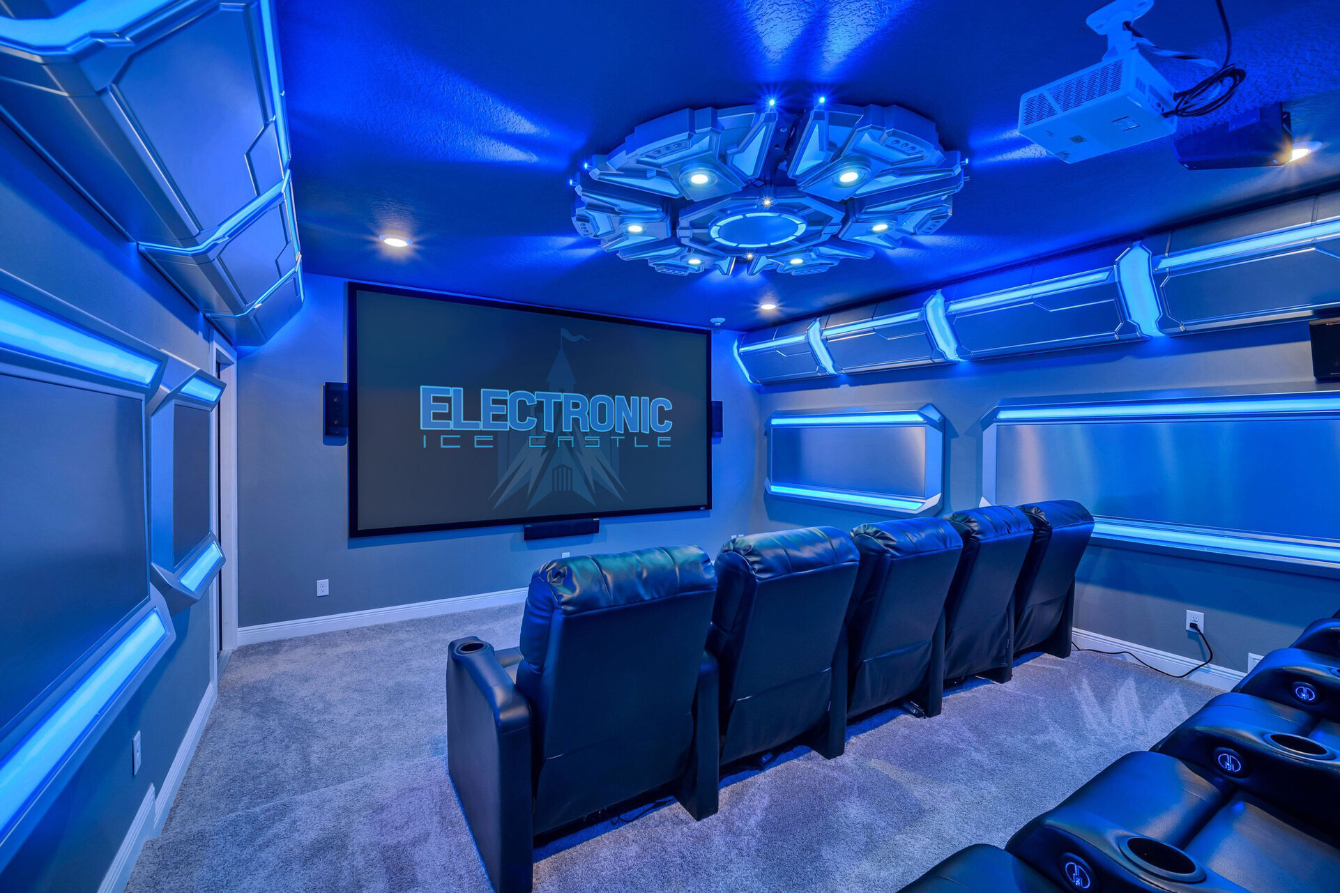 Watch a family favorite movie in the private home theater