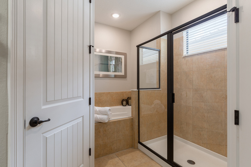 Ensuite bathroom has a walk-in shower