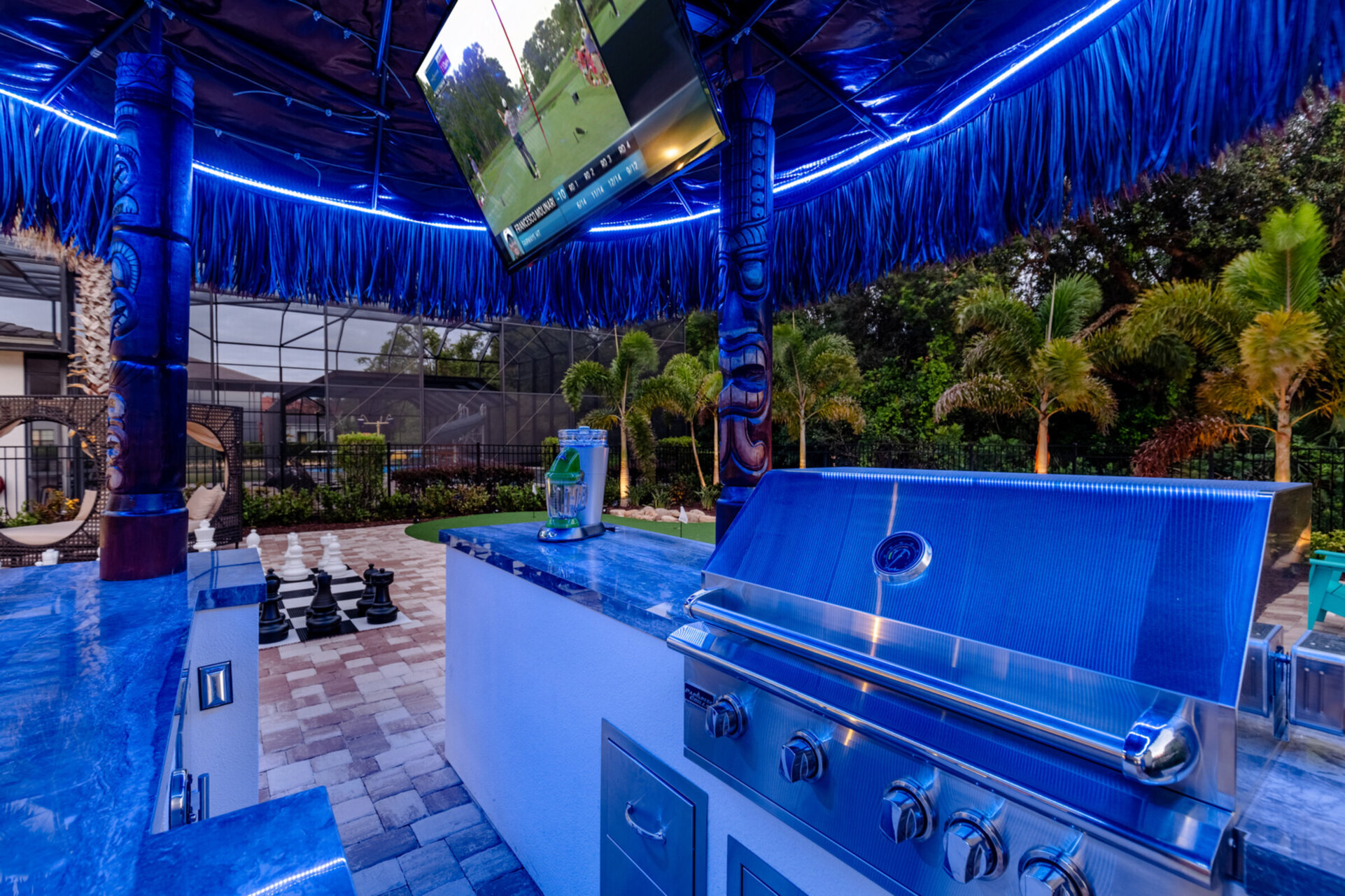 Enjoy the ambiance of the tiki bar
