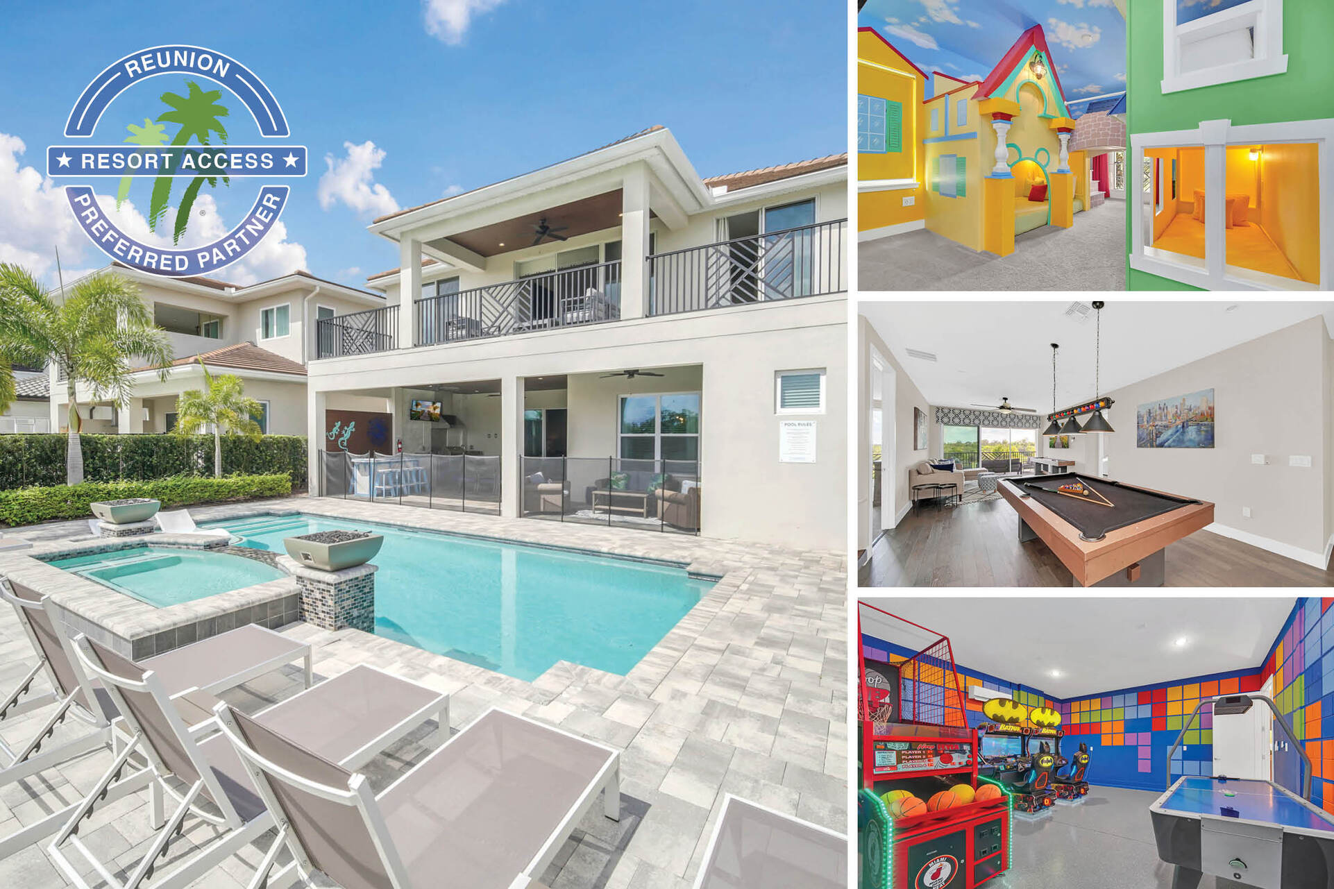 Paradise at Bear's Den is a new 6 bedroom and 6.5 bathroom villa located in the prestigious Bear's Den Club at Reunion Resort | Photos Taken: March 2024