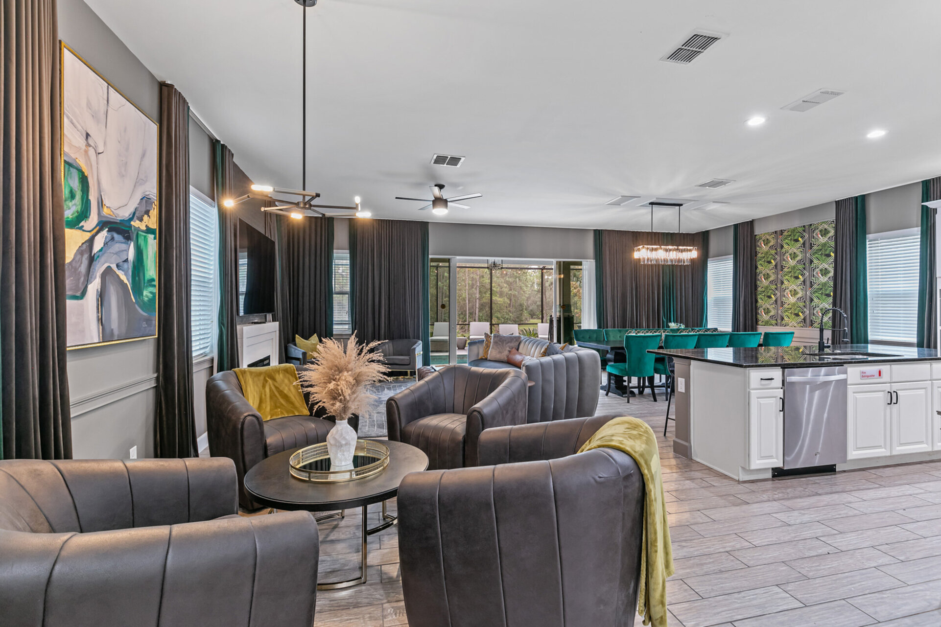 The open floor plan is perfect to allow all of the family to gather together