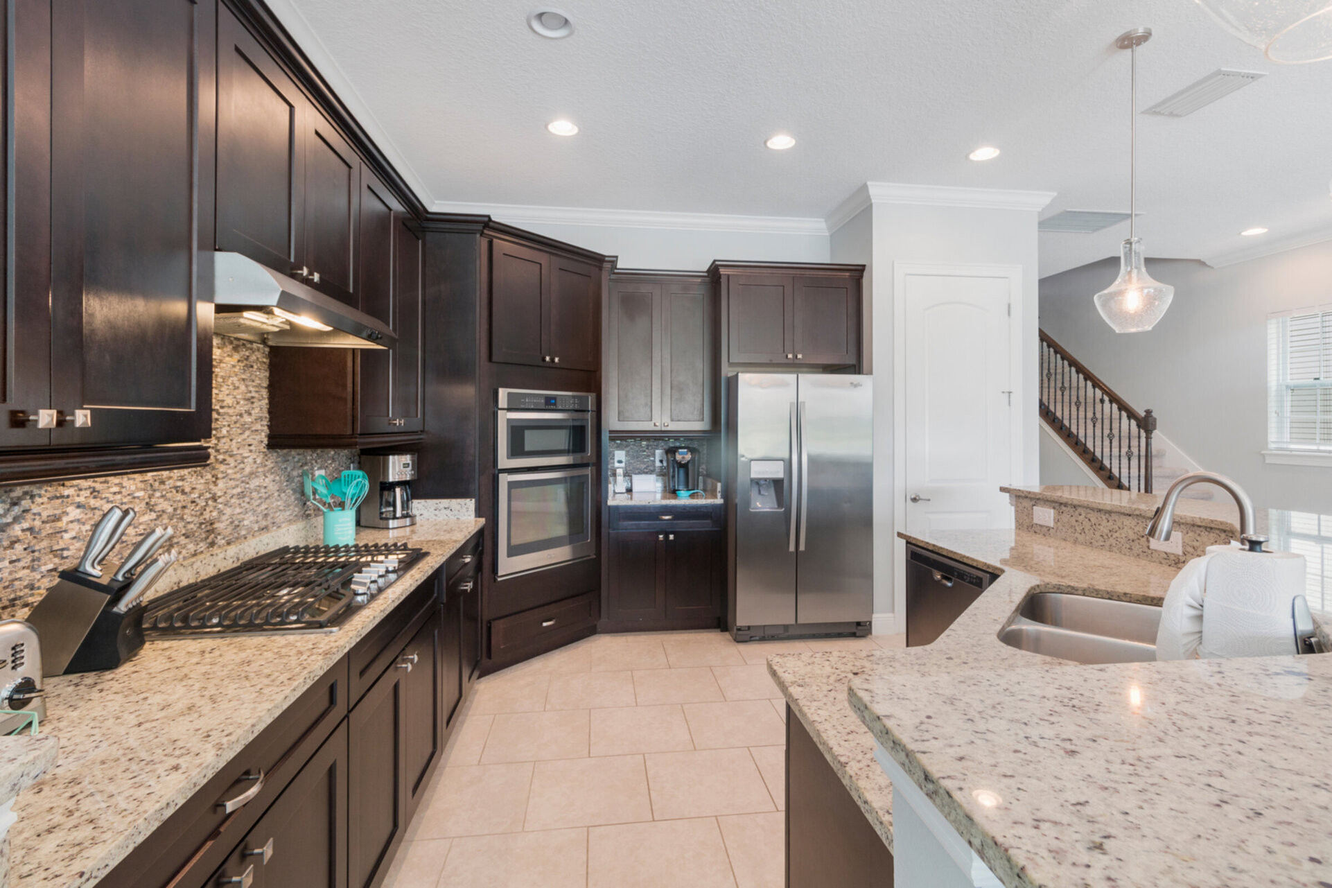 The kitchen is fully equipped to ensure family meals are a breeze