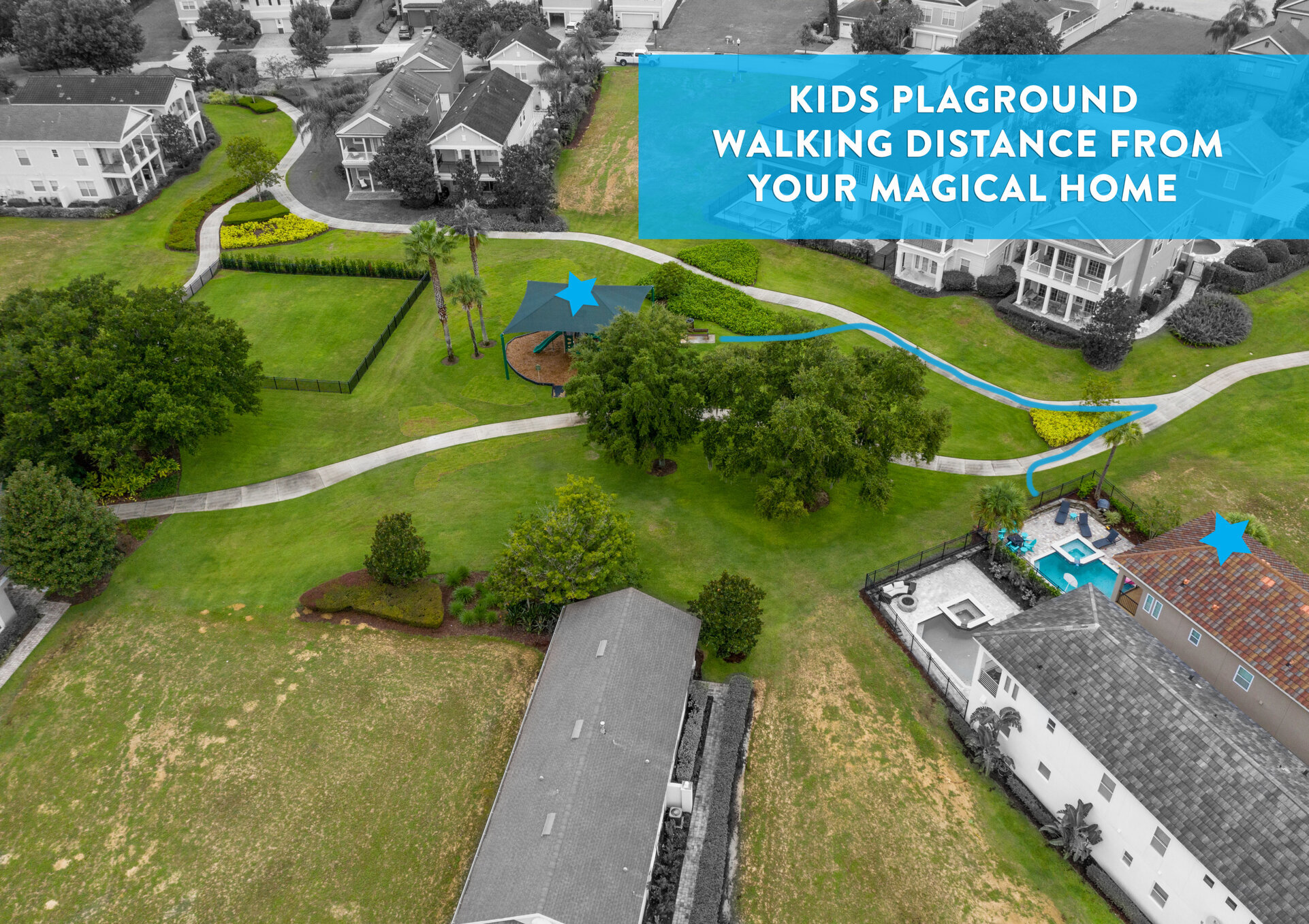 Take a short stroll to the playground