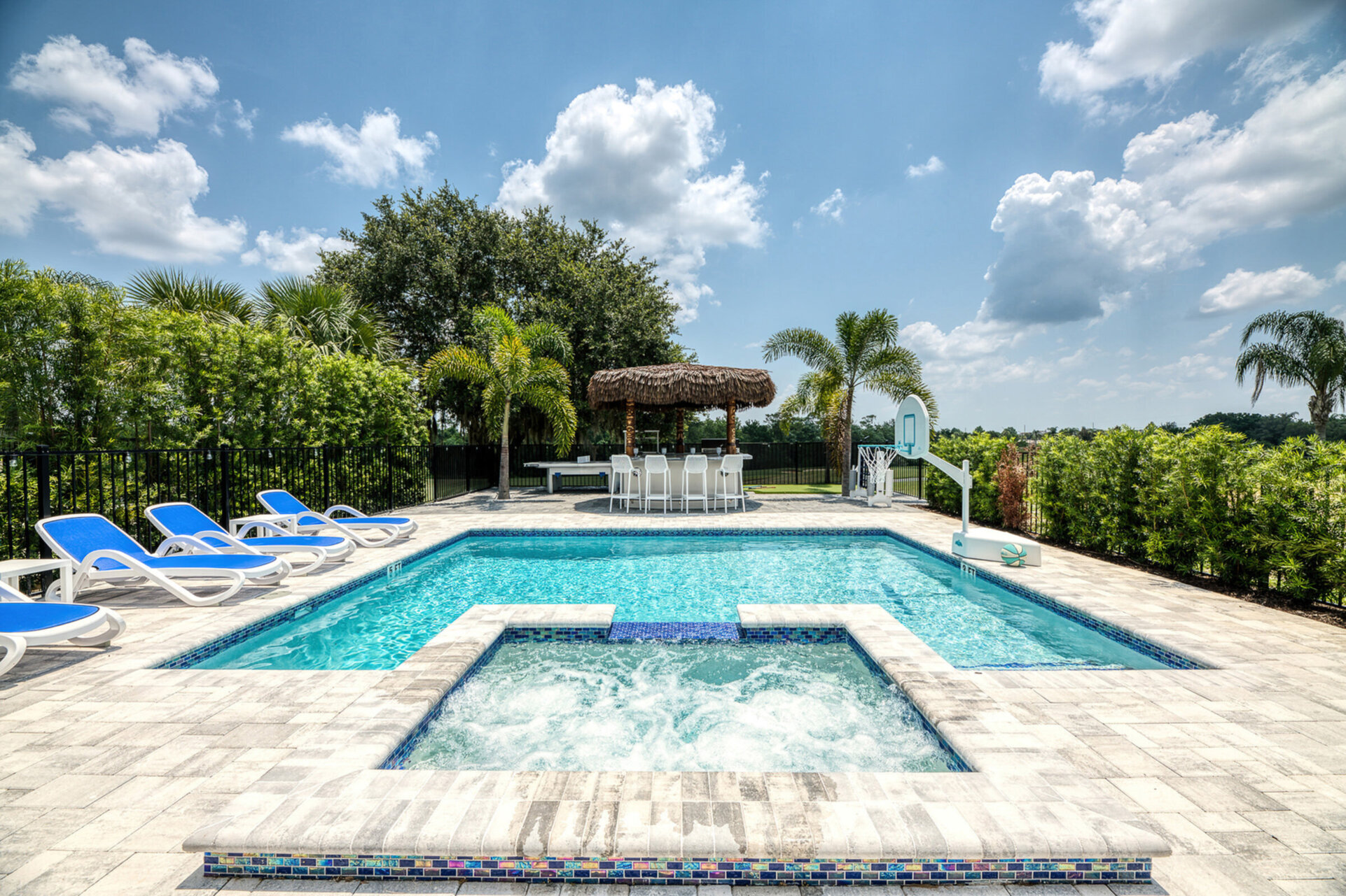 Unwind after a fun-filled day in the spillover spa