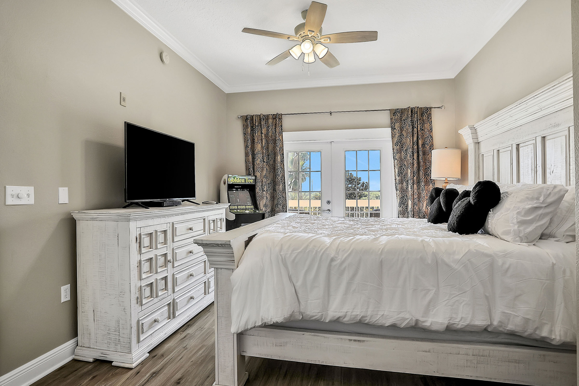 The master suite also offers its own balcony