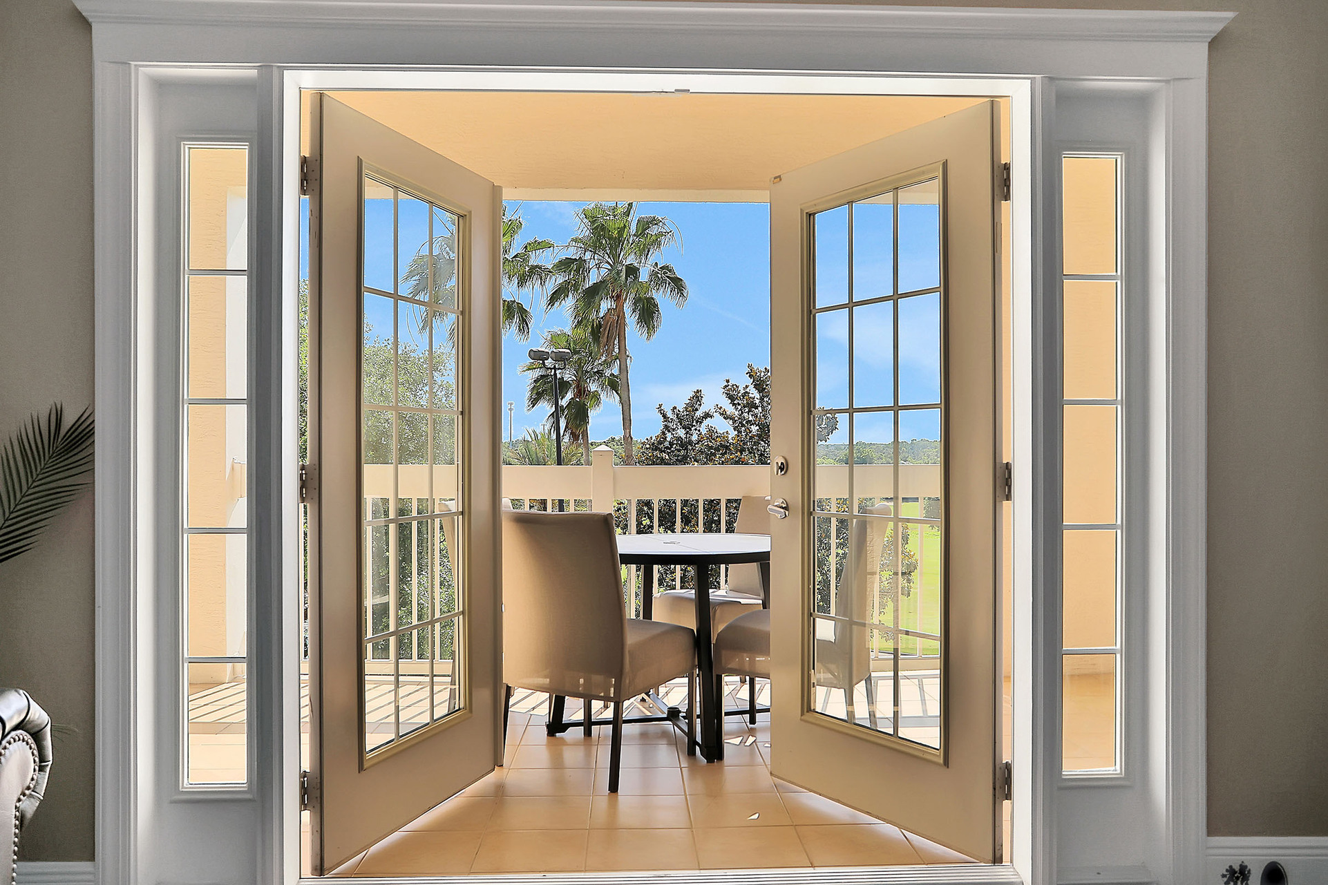 Enjoy the Sunshine State weather on the private balcony
