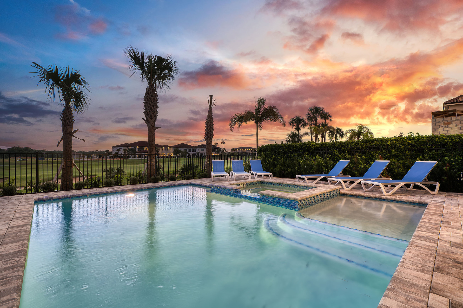 Enjoy an evening swim with beautiful golf course views