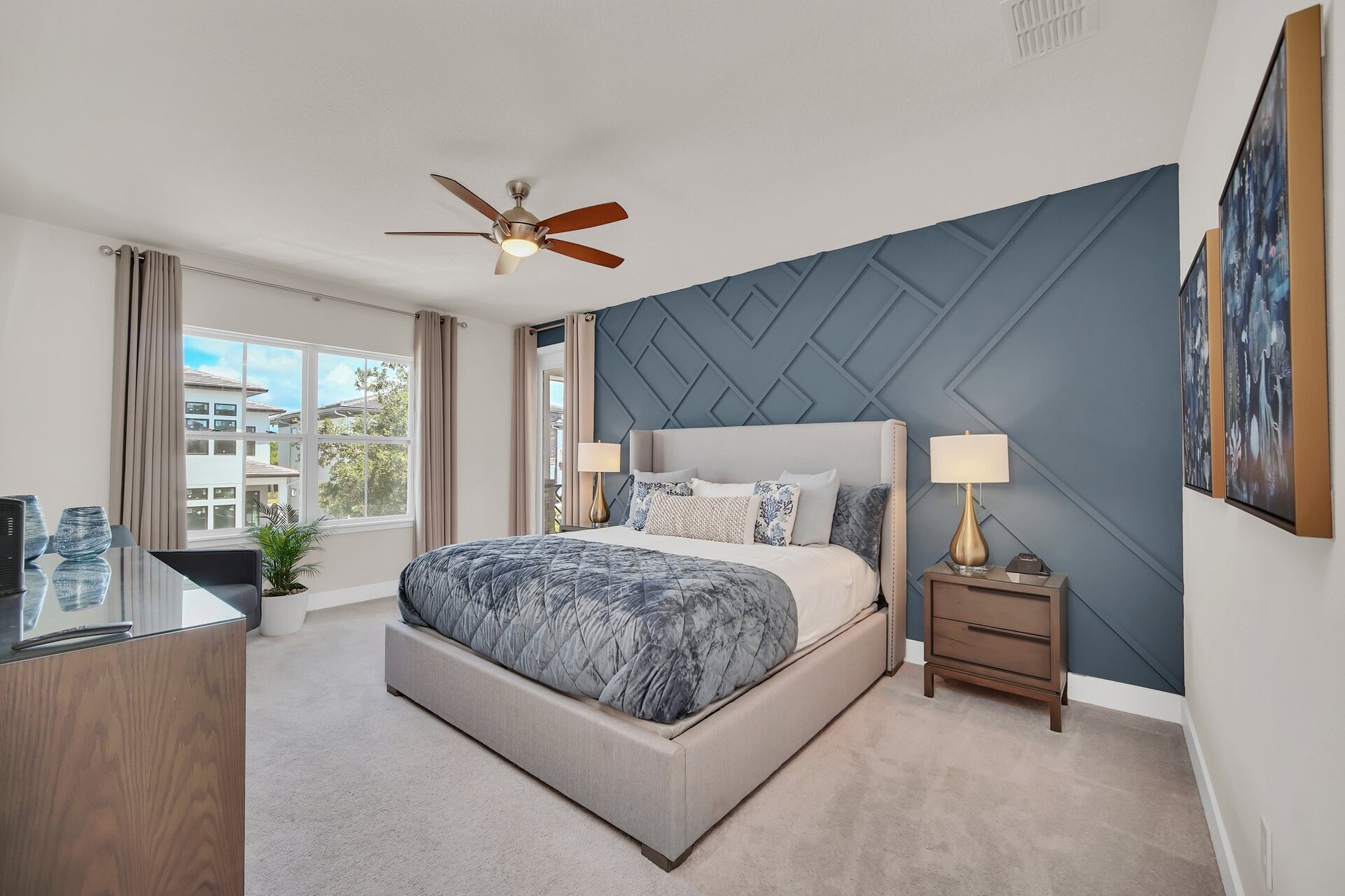 Retreat to the serene master bedroom, a spacious haven complete with luxurious furnishings and a tranquil ambiance
