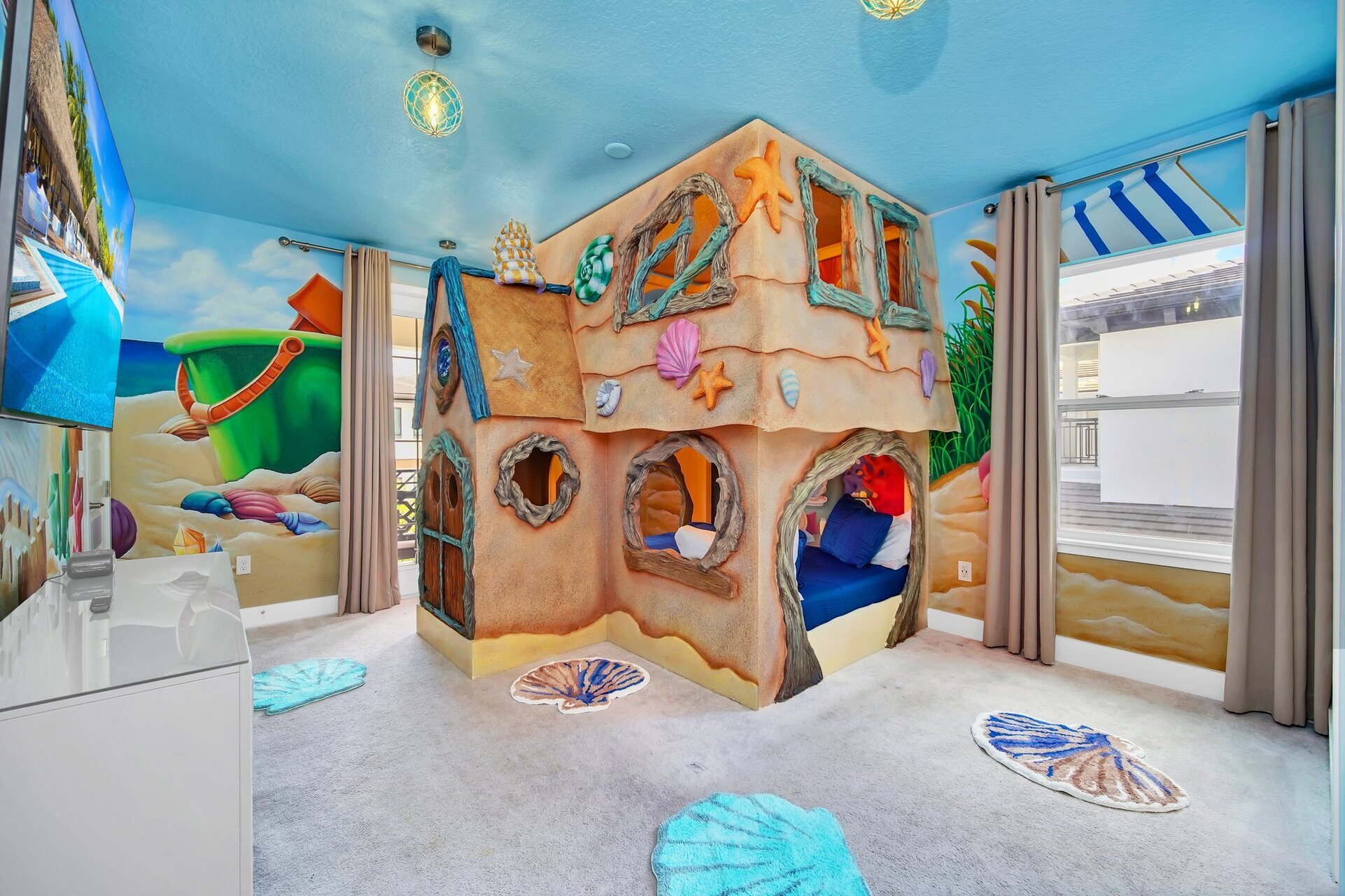 This custom-built themed bedroom is perfect for children of all ages