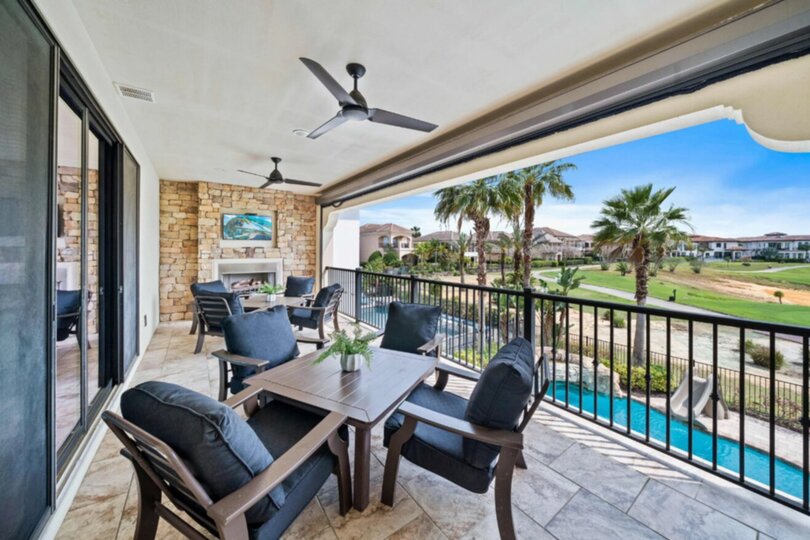 Overlooking the golf course