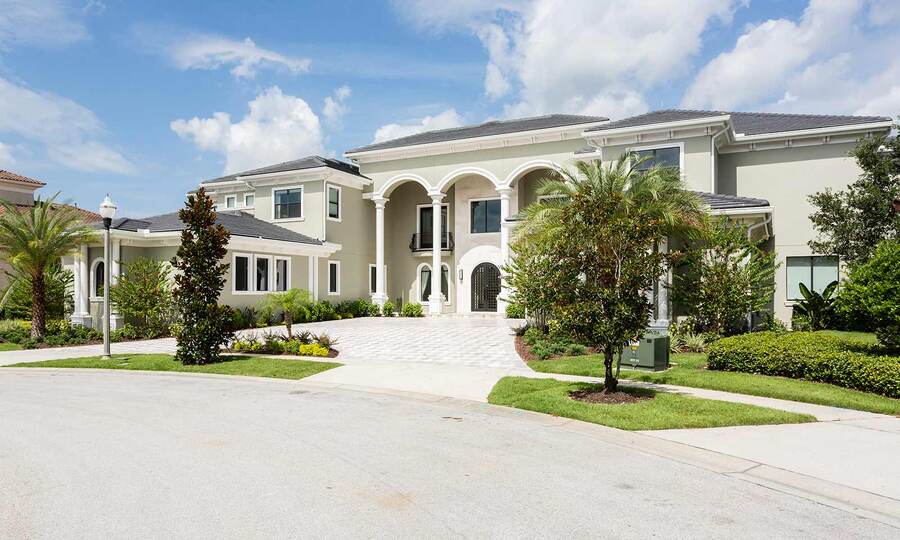 This stunning 9-bedroom, 12-bathroom pool home is designed to accommodate up to 22 guests