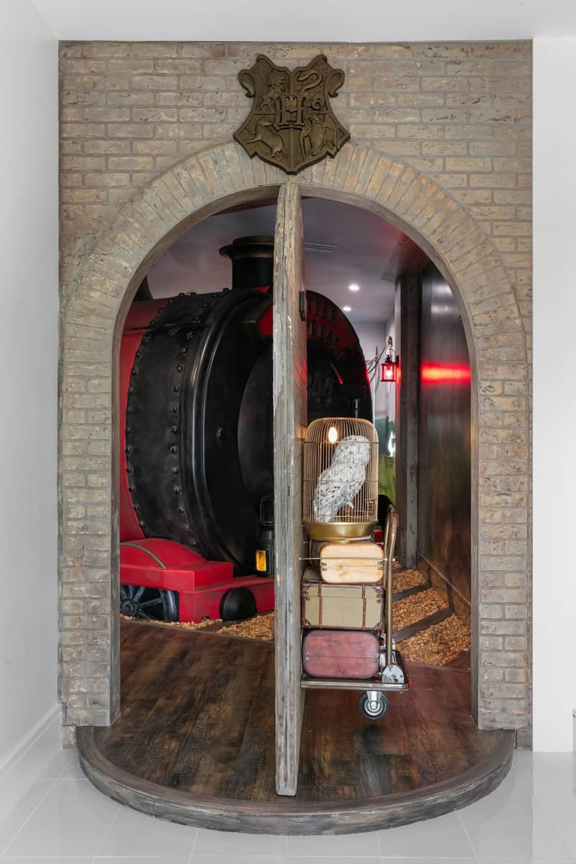 Door Rotates to Reveal Train Station