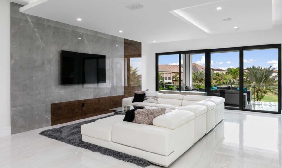 Modern Wall Design with 75 Inch TV