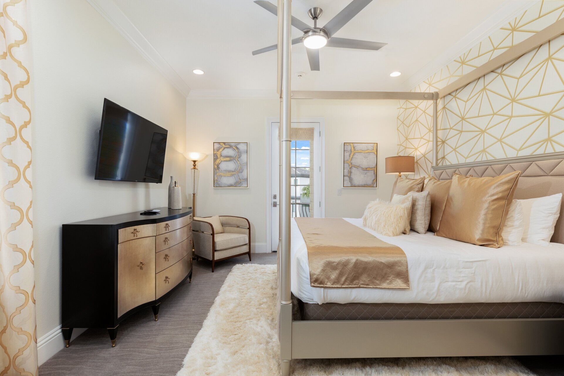 Experience true relaxation in this opulent King bed, which promises a serene escape with its plush and cozy design