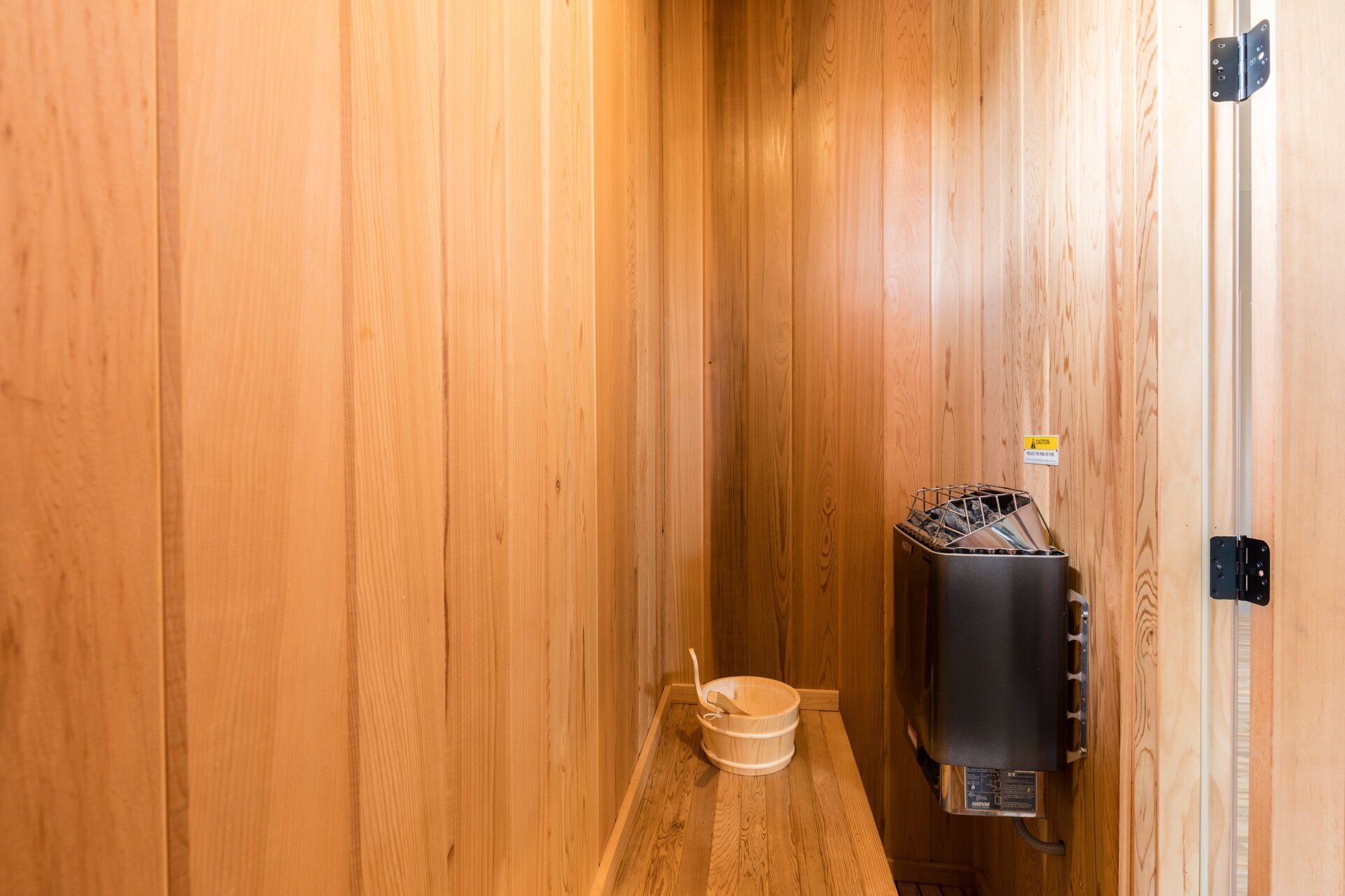 Sit and enjoy your own private sauna room