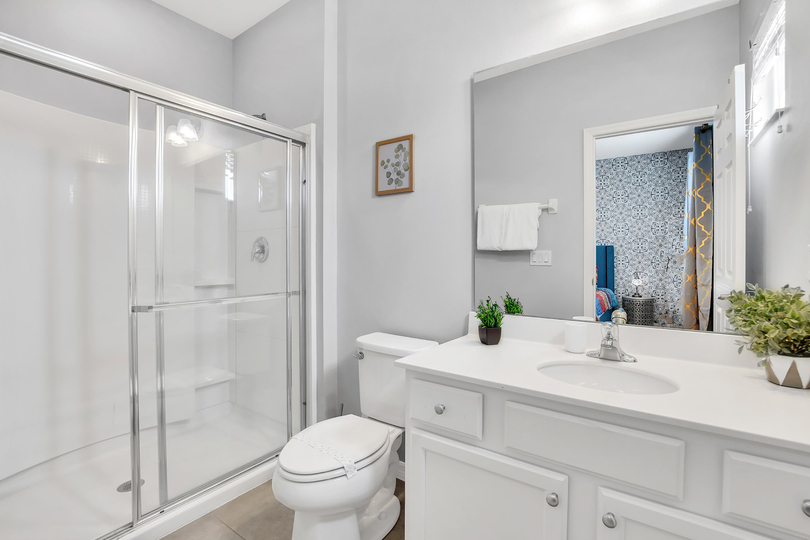 En-suite with walk in shower.